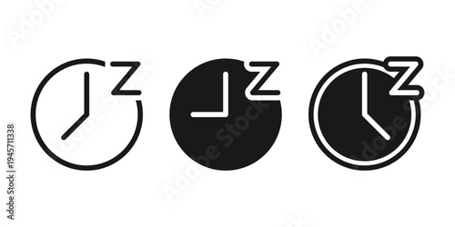 Sleep Time Icon. Night Rest and Bedtime Reminder Symbol. Vector Illustration