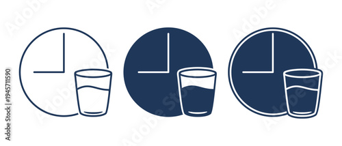 Time to Drink Water Icon. Vector Illustration