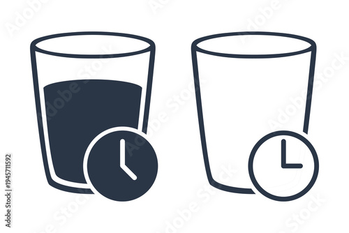 Drink Water Reminder Icon. Hydration Time Alert. Vector Illustration