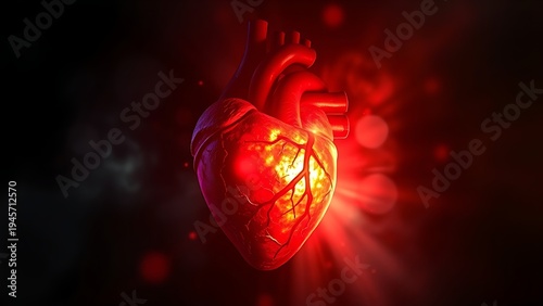 Vibrant heart surrounded by fading shadows, representing medical progress and emerging risks.