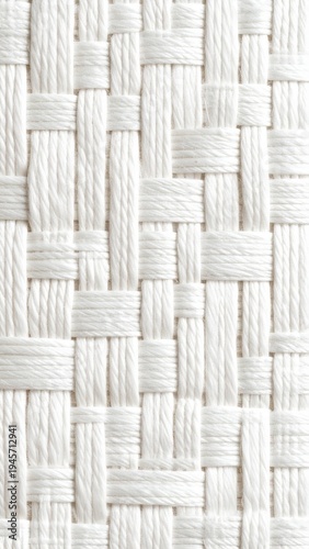 Close Up White Woven Texture Background Detailed Fiber Intertwined Pattern