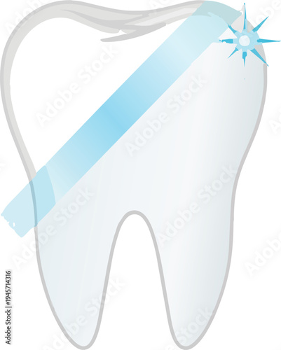 A clean white tooth with a bright sparkling effect representing professional dental care services