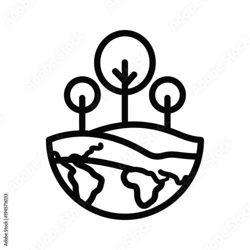 Earth Planet Trees Growth Commercial Icon