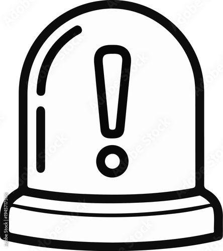 Warning light icon with an exclamation point symbol for alert or danger