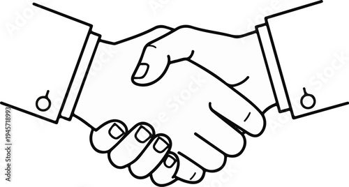 Two hands in a firm handshake, representing agreement and partnership