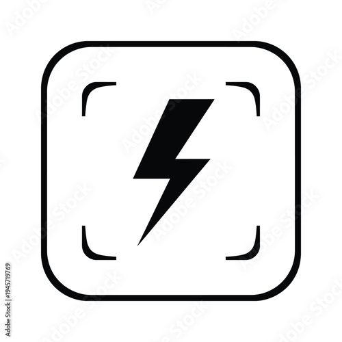 Lightning Bolt Camera Flash Icon Commerce