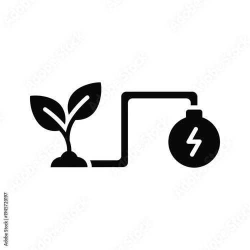 Plant Energy Icon Power Generation Concept