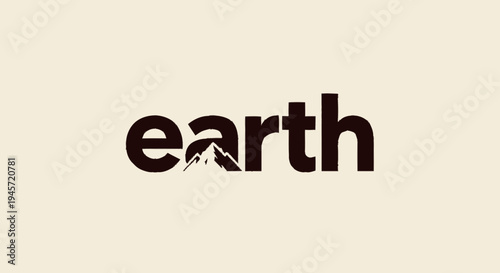 Earth Logo with Creative Lettering Style.