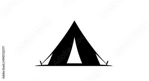 Black silhouette of tent.