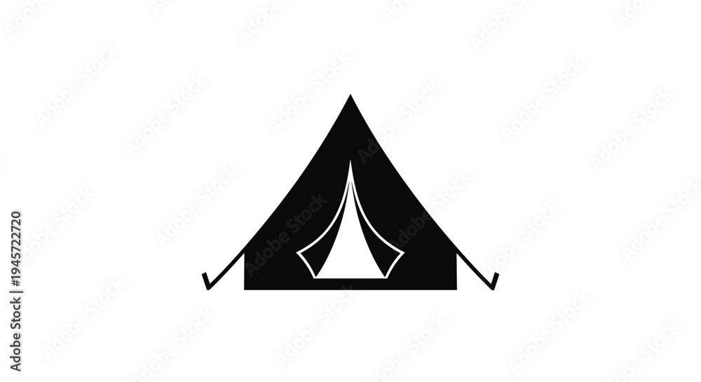 Fototapeta premium Black Tent Icon Illustration.