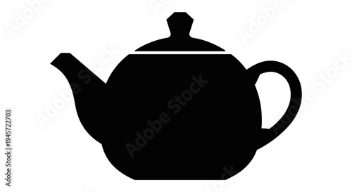 Black Teapot Silhouette Icon.