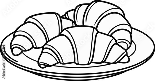 Three crescent-shaped pastries arranged on a round plate