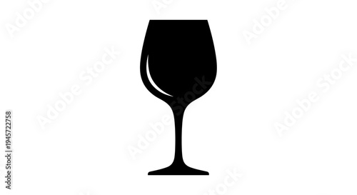 Black Wine Glass Silhouette.