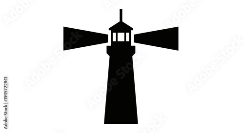 Lighthouse Silhouette Icon Tower.