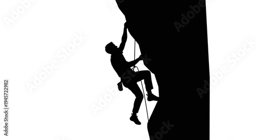 Man climbing a steep cliff 1.