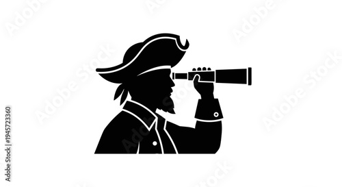 Pirate Looking Through Telescope.