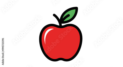 Red Apple Fruit Illustration.