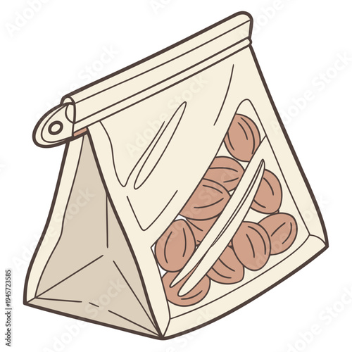 A bag of coffee beans