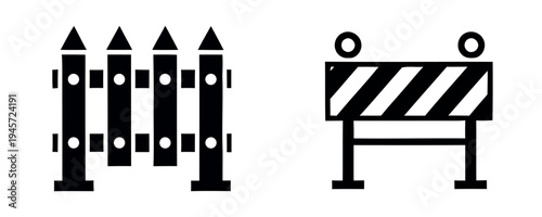 Road construction and barrier icons