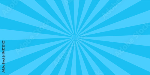 Pop art halftone background. Comic starburst pattern. Blue banner with star speech bubble. Vintage duotone texture. Gradient wow design. Cartoon superhero print. Vector illustration.