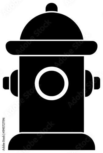 Fire hydrant simple emergency water supply safety equipment icon for urban service