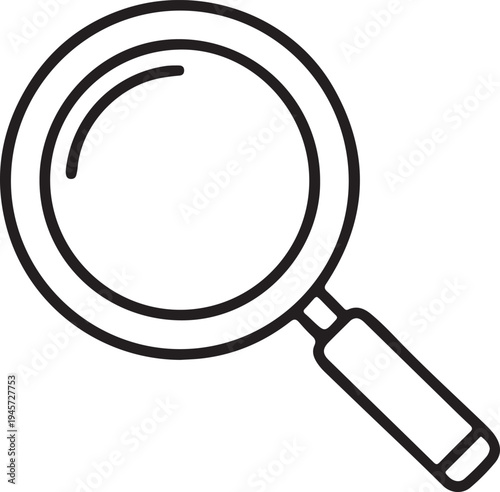 Search Icon – Minimal Magnifying Glass UI Vector Symbol