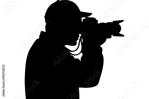 Silhouette of Photographer Taking Picture with DSLR Camera