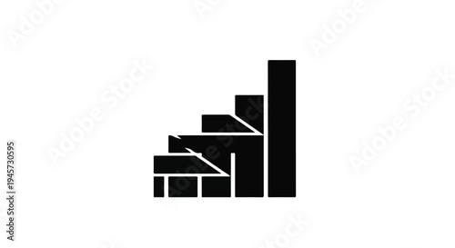 Abstract Geometric Bar Chart Symbolizing Growth and Upward Progress - Modern Data Visualization Concept