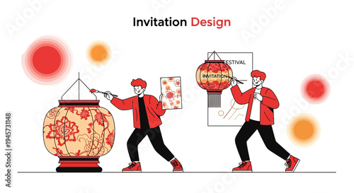 Creative Invitation Design: Crafting Lanterns and Artwork