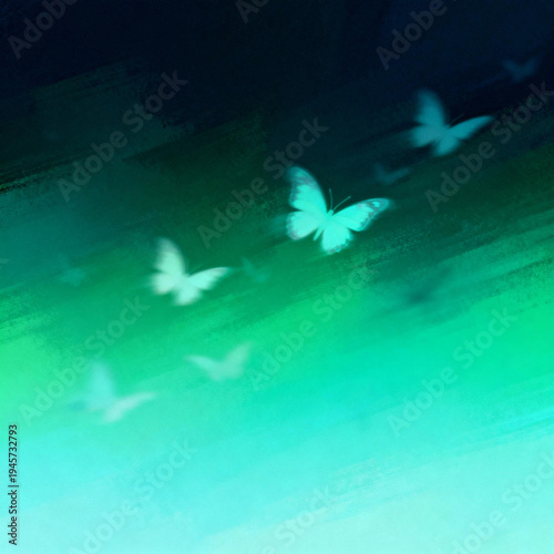 Vibrant butterfly illustrations in pastel tones. Each design has glowing, wispy backgrounds and colorful butterflies, delivering a light, romantic, and magical feel.