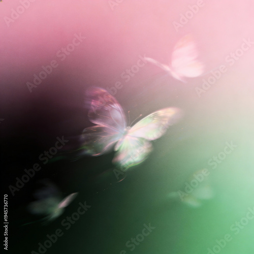 Vibrant butterfly illustrations in pastel tones. Each design has glowing, wispy backgrounds and colorful butterflies, delivering a light, romantic, and magical feel.