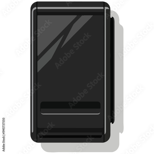 black modern smartphone flat vector mockup template