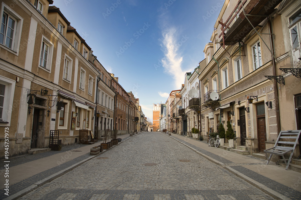 Fototapeta premium Historic old town of Sandomierz in Poland with medieval architecture and famous landmarks, popular tourist destination in Central Europe.