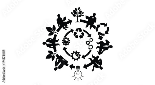 Circle of Life and Business Growth Concept of Sustainability and Innovation