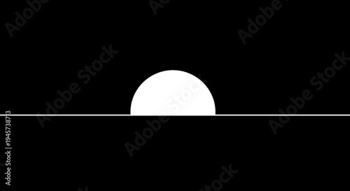 Full Moon Rising Over Horizon.