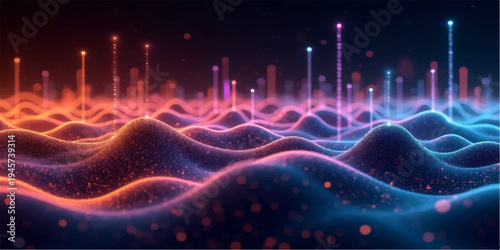 A glowing digital illustration of an abstract blue light background featuring bright fractal lines and motion wave effects to create a high-energy technology design wallpaper