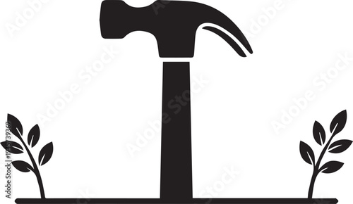 Standard Claw Hammer Construction Hand Tool Silhouettes