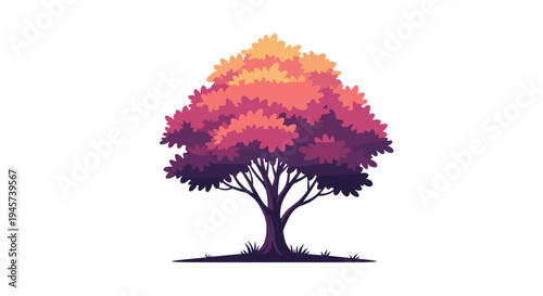 Vibrant Tree with Colorful Leaves.