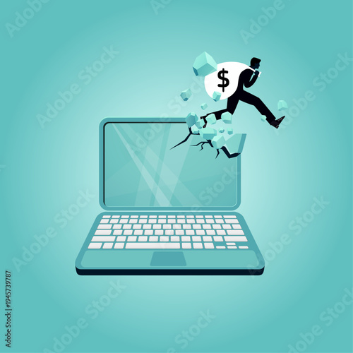 Online Financial Breach – Hacker Escaping with Digital Funds