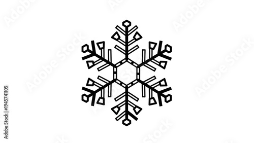 Stylized Snowflake Icon Vector Illustration - Winter Season Symbol