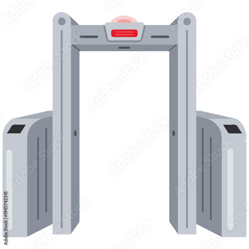 walkthrough metal detector flat vector illustration template
