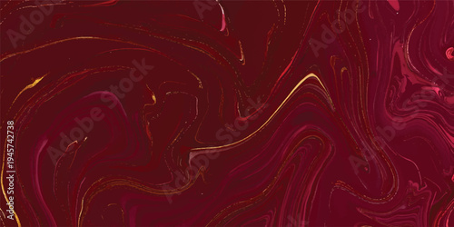 Soft flowing silk waves and red abstract fractal swirls create a vibrant motion pattern with light curves in this elegant satin texture wallpaper backdrop illustration