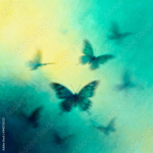 Vibrant butterfly illustrations in pastel tones. Each design has glowing, wispy backgrounds and colorful butterflies, delivering a light, romantic, and magical feel.