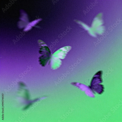 Vibrant butterfly illustrations in pastel tones. Each design has glowing, wispy backgrounds and colorful butterflies, delivering a light, romantic, and magical feel.