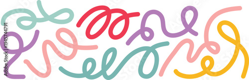 Vibrant colorful swirling patterns on white background creating a dynamic visual effect with multiple hues and textures blended together