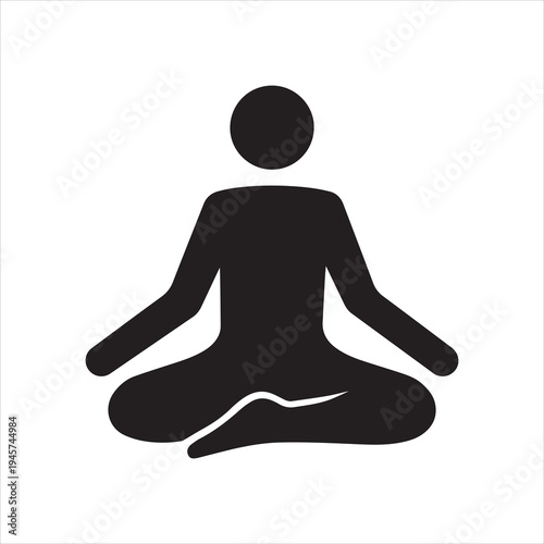  A person meditating in a state of zen calmness flat vector icon for yoga meditation apps and websites