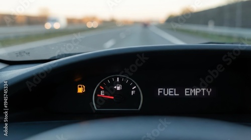 Dashboard Warning Light Indicating Low Fuel Level in Vehicle