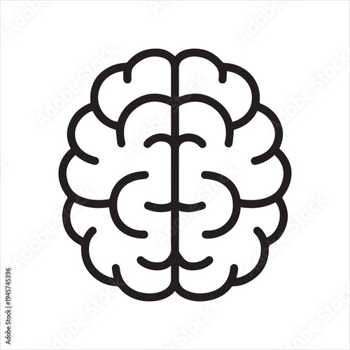 Brain, mind or intelligence line art icon for apps and websites