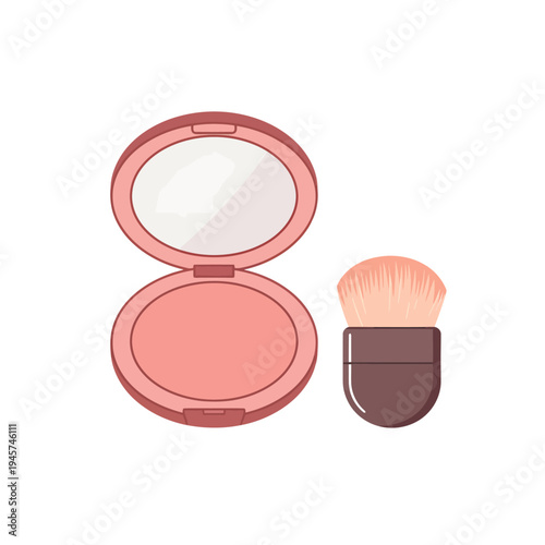 Compact Powder Makeup with Brush.