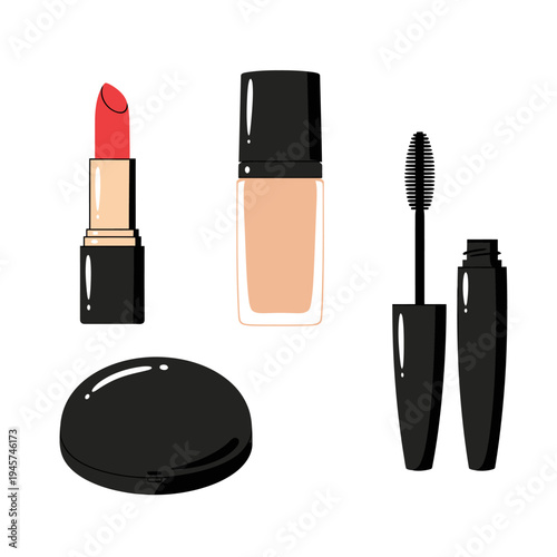 Cosmetics Lipstick Mascara Foundation Makeup Beauty Products.